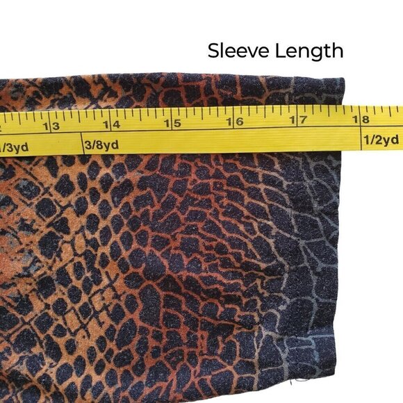 Chico’s Multicolor Animal Print Scoop Neck 3/4 Sleeve Tee-shirt Size L (2) - Picture 11 of 15